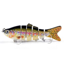 (L) Robotic Swimming Lure 10cm Multi-section Fishing Lure with 6 Hooks Life-like Hard Bait