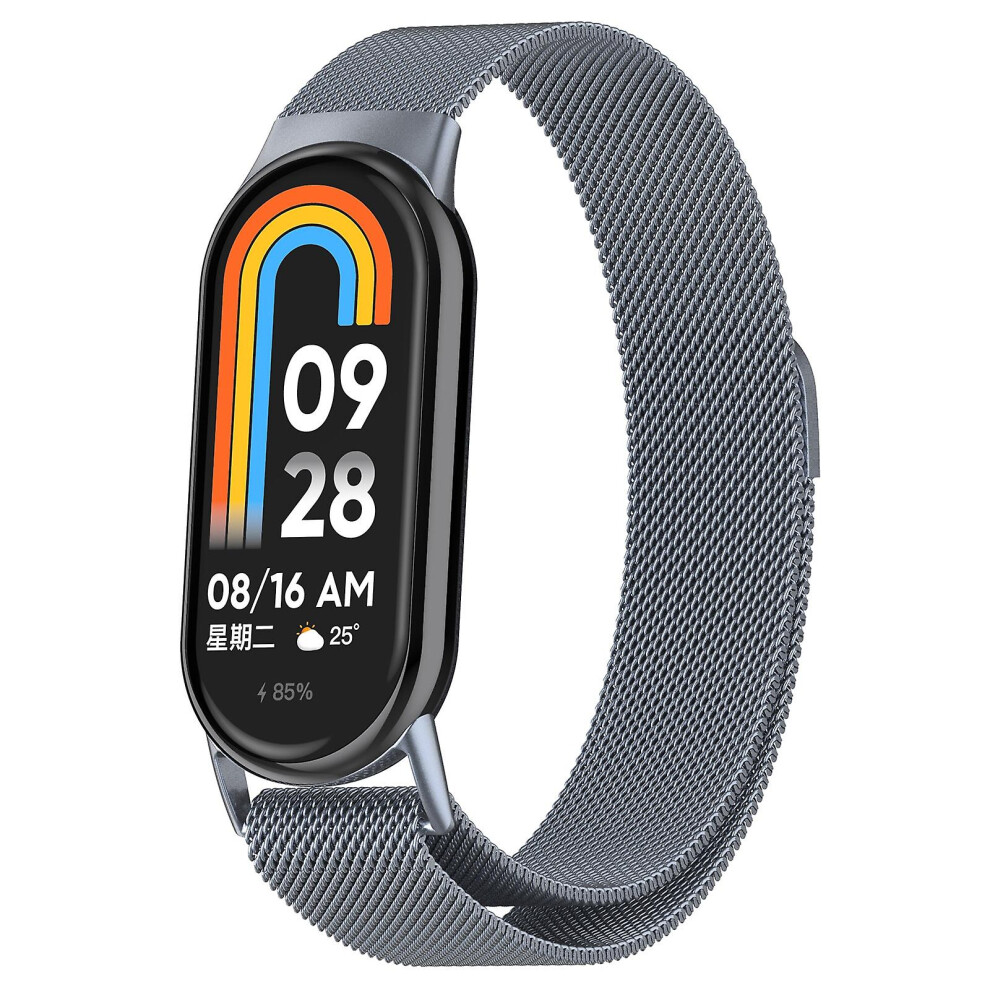 (Space ) Metal Watch Band Compatible With Xiaomi Mi Band 8 Grey 3789935152738