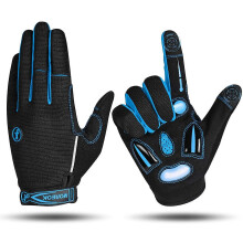 (Blue, XL) MOREOK Cycling Gloves Full Finger Winter Bike Gloves 5MM Liquid Gel Pads Anti-Slip Shock-Absorbing Touchscreen Bicycle Gloves