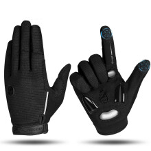 (Black, XL) MOREOK Cycling Gloves Full Finger Winter Bike Gloves 5MM Liquid Gel Pads Anti-Slip Shock-Absorbing Touchscreen Bicycle Gloves