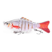 (X) Robotic Swimming Lure 10cm Multi-section Fishing Lure with 6 Hooks Life-like Hard Bait