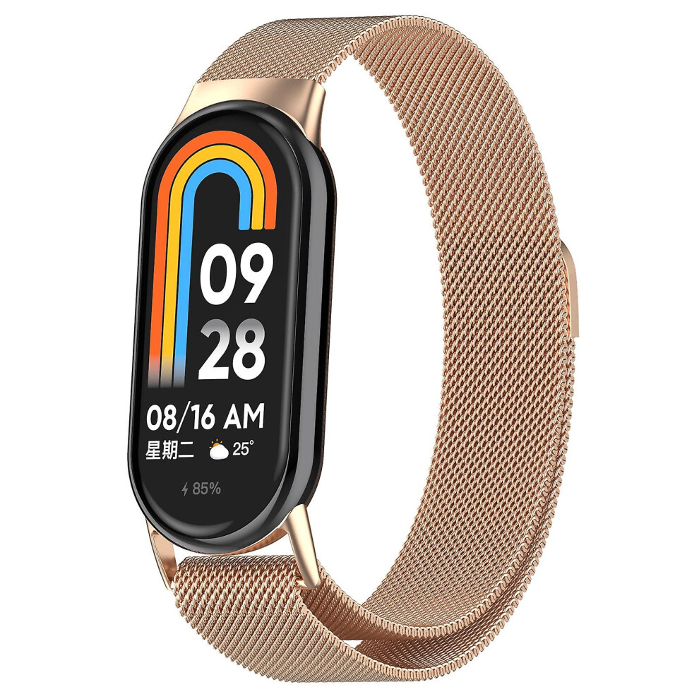 (Rose ) Metal Watch Band Compatible With Xiaomi Mi Band 8 Gold 3013254136675