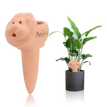 (Lion) Automatic Watering Device, 2 Pack Ceramics Plant Self Watering Spikes Watering Bulbs Garden Waterer Drip Irrigation