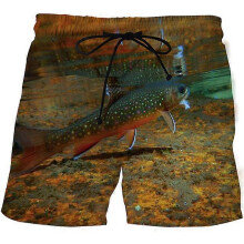 (CBDK-2610, XL) Summer Men Women colorful mushrooms Pants 3D Print Fashion Beach Shorts black swimming sports casual shorts