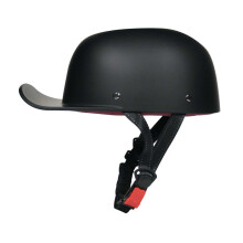 (Black, L) Baseball Cap Style Helmet Retro Motorcycle Scooter Cruiser Chopper Half Helmets