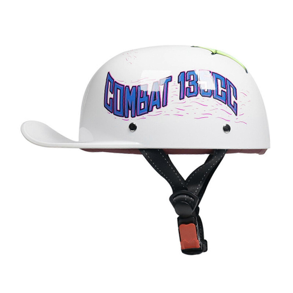 (Skull, Xl) Baseball Cap Style Helmet Retro Motorcycle Scooter Cruiser Chopper Half Helmets Light 3895403289018
