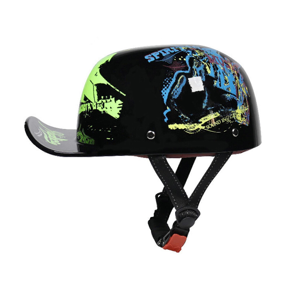 (Concert, M) Baseball Cap Style Helmet Retro Motorcycle Scooter Cruiser Chopper Half Helmets Light 3696991039371