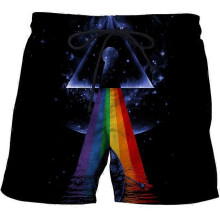 (CBDK-2676, M) Summer Men Women colorful mushrooms Pants 3D Print Fashion Beach Shorts black swimming sports casual shorts
