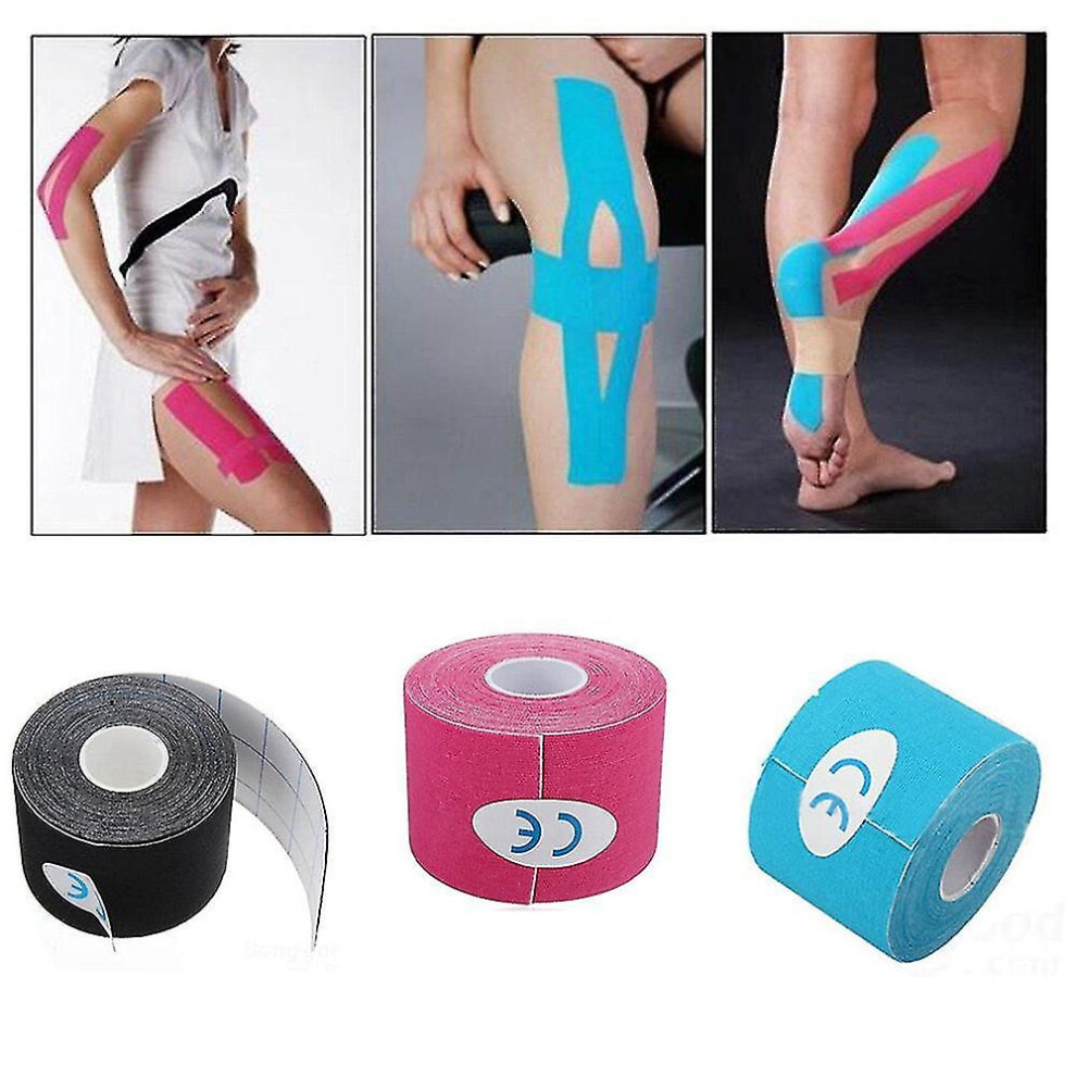 Pink (, 3.8Cmx5m) Kinesiology Tape Kinesio Tape Grip Tapes Athletic Recovery Elastic Kneepad Muscle Pain Relief Knee P