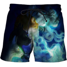 (CBDK-2675, XL) Summer Men Women colorful mushrooms Pants 3D Print Fashion Beach Shorts black swimming sports casual shorts