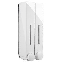 (double white) 3 Chamber Water-resistant Wall Mount Soap And Shower Dispenser Hand Foam Dispenser Home Hotel Bathroom