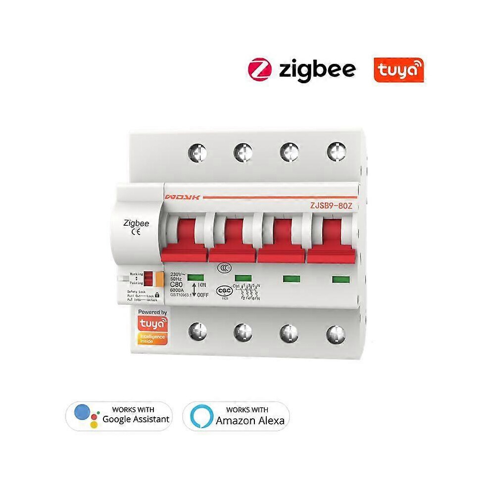 (50A 3) 1P/2P/3P/4P Tuya Zigbee Smart Circuit Breaker 16A-125A Automatic Switch Overload Short Circuit Works 3340837947572