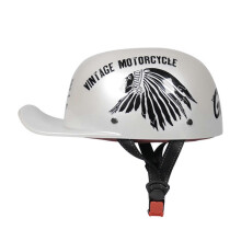 (Indian, XL) Baseball Cap Style Helmet Retro Motorcycle Scooter Cruiser Chopper Half Helmets