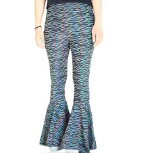 (2XL,Mushroom pattern)Women's Print High Waisted Flare Pants Lounge Pants Trousers