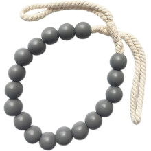 (Grey) Fashion Curtain Bandage Wooden Beads Tieback Holdback Home Drape Decoration