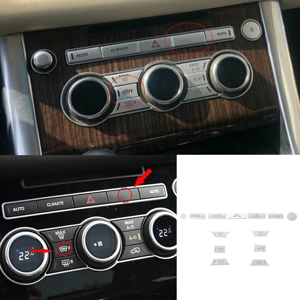13X Ac Button Covers For Range Rover Sport Silver 7340572375414