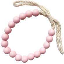 (Pink) Fashion Curtain Bandage Wooden Beads Tieback Holdback Home Drape Decoration