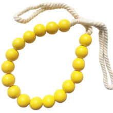 (Yellow) Fashion Curtain Bandage Wooden Beads Tieback Holdback Home Drape Decoration