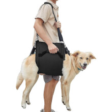 (L) Dog Carry Sling, Emergency Backpack Pet Legs Support & Rehabilitation Dog (black) Lift Harness compatible with Nail Trimming, Dog Carrier