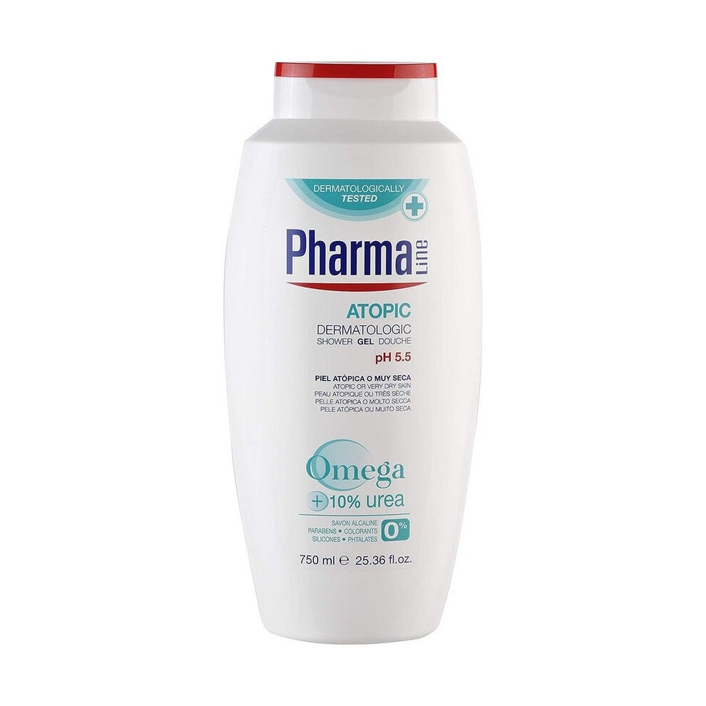 PharmaLine Atopic Dermatologic Shower Gel 750ml  Ultra-Gentle Hydrating Cleanser for Very Dry & Atopic Skin