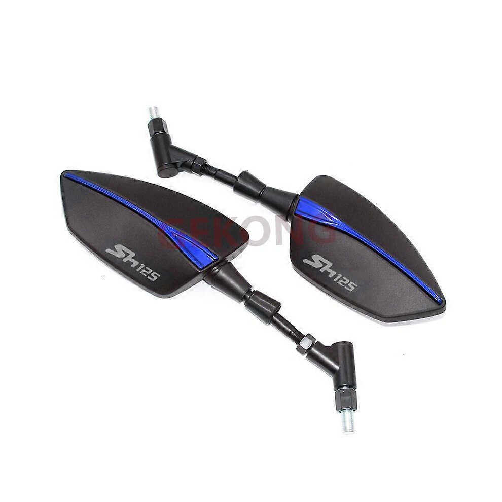 (Blue) Sh 125 Motorcycle Mirrors Compatible With Honda Sh125i Sh150i Sh 125I 150I Sh125 Sh150 Screw Thread Left Right Rear Rearview Mirrors Blue 3630430046735
