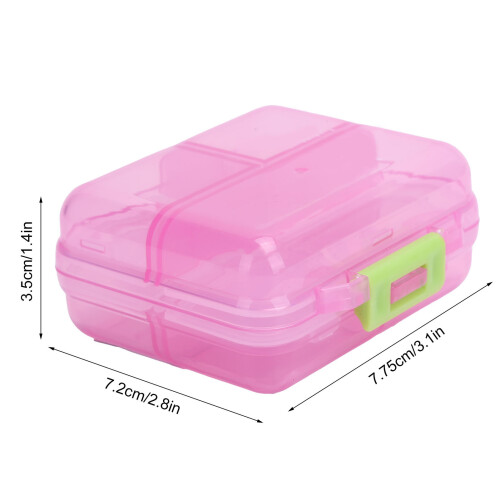 Portable Pink 7-Grid Pill Organizer Container 3.5x7.2x7.75cm 2