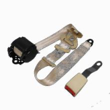 (Beige) Ce Certification Retractable 3 Point Car Seat Belt Universal Driver Safety Belt Auto Safetybelt Adjuster Shoulder Emergency Lock