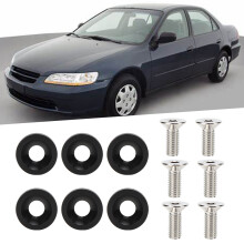 6Pcs M8 Aluminum Fender Washer Spacers for Car Motorbike Black