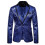 (L,dark blue)Men's Sequin Suit Jackets Party Blazers Dress 1