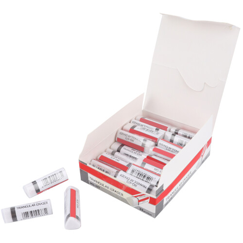 32Pcs Triangular Erasers 4B for Students Sketch and Office Use, White
