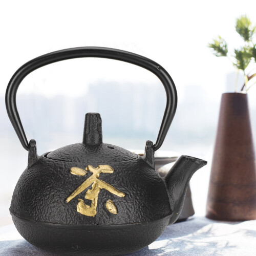Durable Iron Teapot 0.3L Uncoated with Strainer