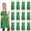 (Green) 12 Pack Solid Bib Aprons with 2 Pockets Unisex Commercial Aprons Bulk A - DD 1