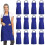 (Blue) 12 Pack Solid Bib Aprons with 2 Pockets Unisex Commercial Aprons Bulk A - DD 1