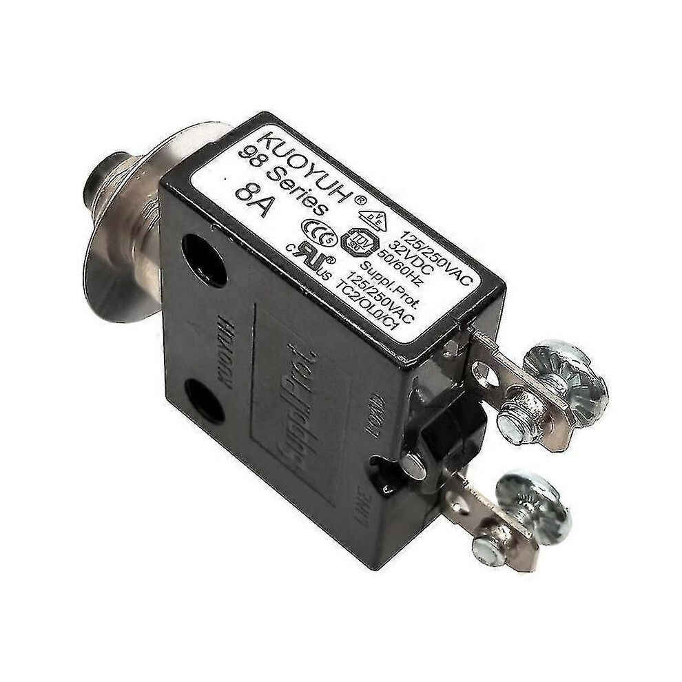 (25A) Kuoyuh 98 Series 8A 250Vac Manual Reset Thermal Overload Protector Switch Mini Circuit Breaker 3666932207312
