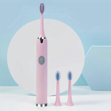 (pink  including 3brush heads) Oral Tooth Kit Battery Travel Electric Toothbrush Portable Toothbrush Includes 3 Brush Heads Without Battery
