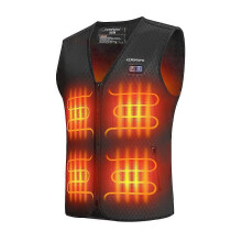 (BLACK, S) Motorcycle Heated Vest Men's Heated Vest With 8 Heating Zone Usb Electric Heating Vest compatible with Skiing Fishing Outdoor-XinHan