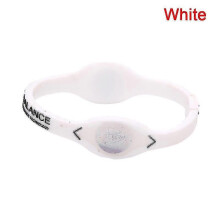 (White) Power nce Energy Health Bracelet compatible with Sport Wristbands Ion Silicone Band Gift
