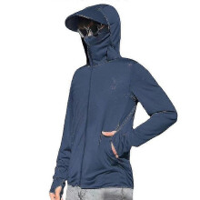 (Nave blue, M) Upf 50+ Uv Couple Sun Protection Clothing Zip Up Sweatshirt-YuJia