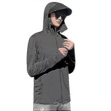 (black, L) Upf 50+ Uv Couple Sun Protection Clothing Zip Up Sweatshirt-YuJia