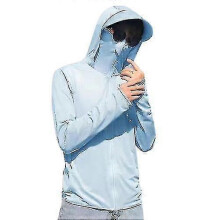 (blue, L) Upf 50+ Uv Couple Sun Protection Clothing Zip Up Sweatshirt-YuJia