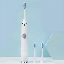 (white  including 3brush heads) Oral Tooth Kit Battery Travel Electric Toothbrush Portable Toothbrush Includes 3 Brush Heads Without Battery