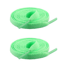 (Apple green) 2Pcs 8mm Wide Polyester Sneaker Laces for Casual & Sport Shoes