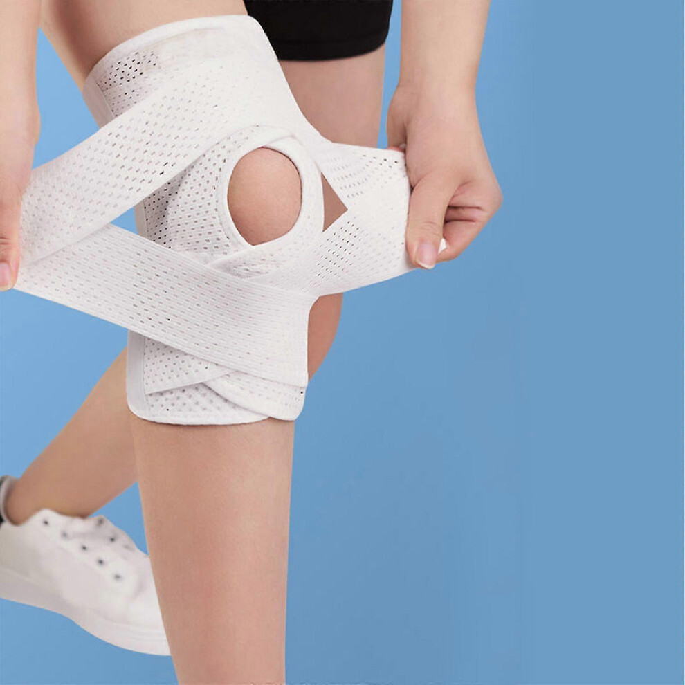 White (, M) Knee Support With Side Stabilizers For Meniscus Tear, Acl, Mcl, Arthritis & Injury Recovery