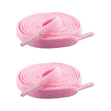 (Pink Pink) 2Pcs 8mm Wide Polyester Sneaker Laces for Casual & Sport Shoes