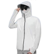 (white, M) Upf 50+ Uv Couple Sun Protection Clothing Zip Up Sweatshirt-YuJia