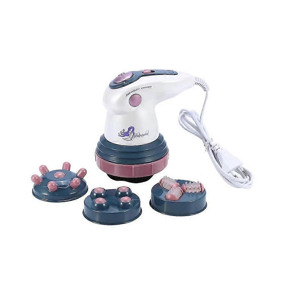 (PINK, US) Handheld Cellulite Massager | Body Sculpting Machine with 4 Attachments