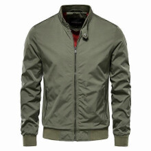 (L,dark green)Men's Jackets-Windproof Bomber Jacket Zip Outwear