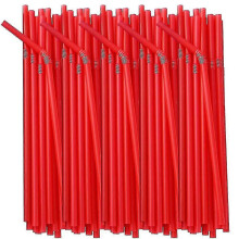 (red, 500pcs) 100/200/500 Flexible Plastic Drinking Straws, Extra Long Colorful Disposable Bendy Party Fancy Straws gx20241207676