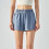 (Light Blue, L) Women's Lace-Up Split Sports Shorts 1