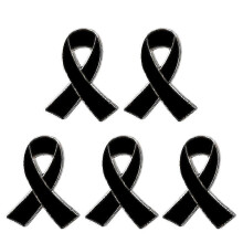 (Black) Set of 5 Ribbon Brooch Pin Beautiful Design Ribbon Enamel Pin Alloy Material